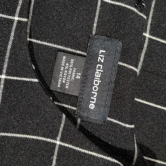 Liz Claiborne Dress Ladies 14 Black/White Check Sheath Dinner Work Church Party - Picture 6 of 10
